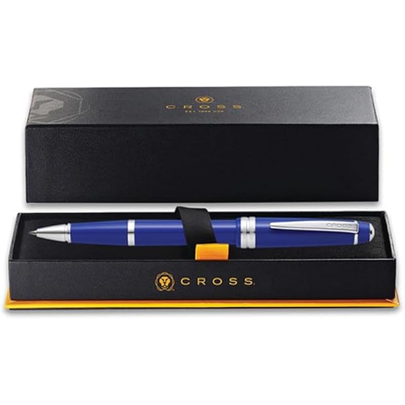 

Cross Bailey Light Polished Resin Refillable Gel Ink Rollerball Pen, Medium Rollerball, Includes Premium Gift Box - Blue 1 Count (Pack of 1) синій