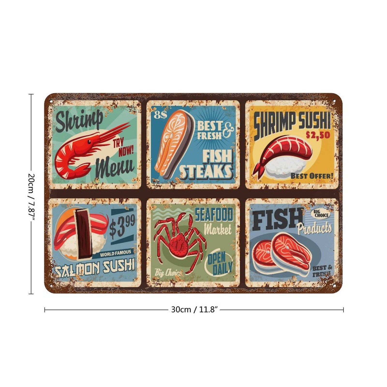 

1-Pack antique rust-style metal sign, 20×30cm and 30×40cm, vintage wall decor for study, bar, cafe or living room 20*30CM