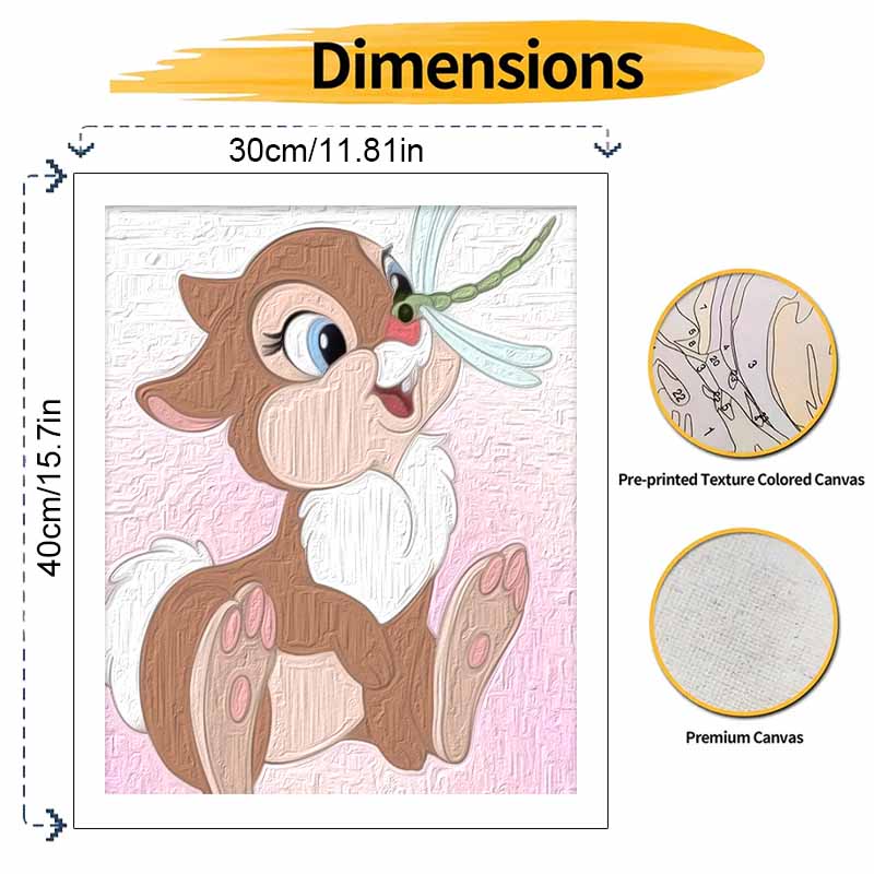 Disney Thumper Rabbit Oil Paint Hand Painting Kit Decoration Classic Style Home Decor Art Craft Painting Gift for DIY Wall Artwork