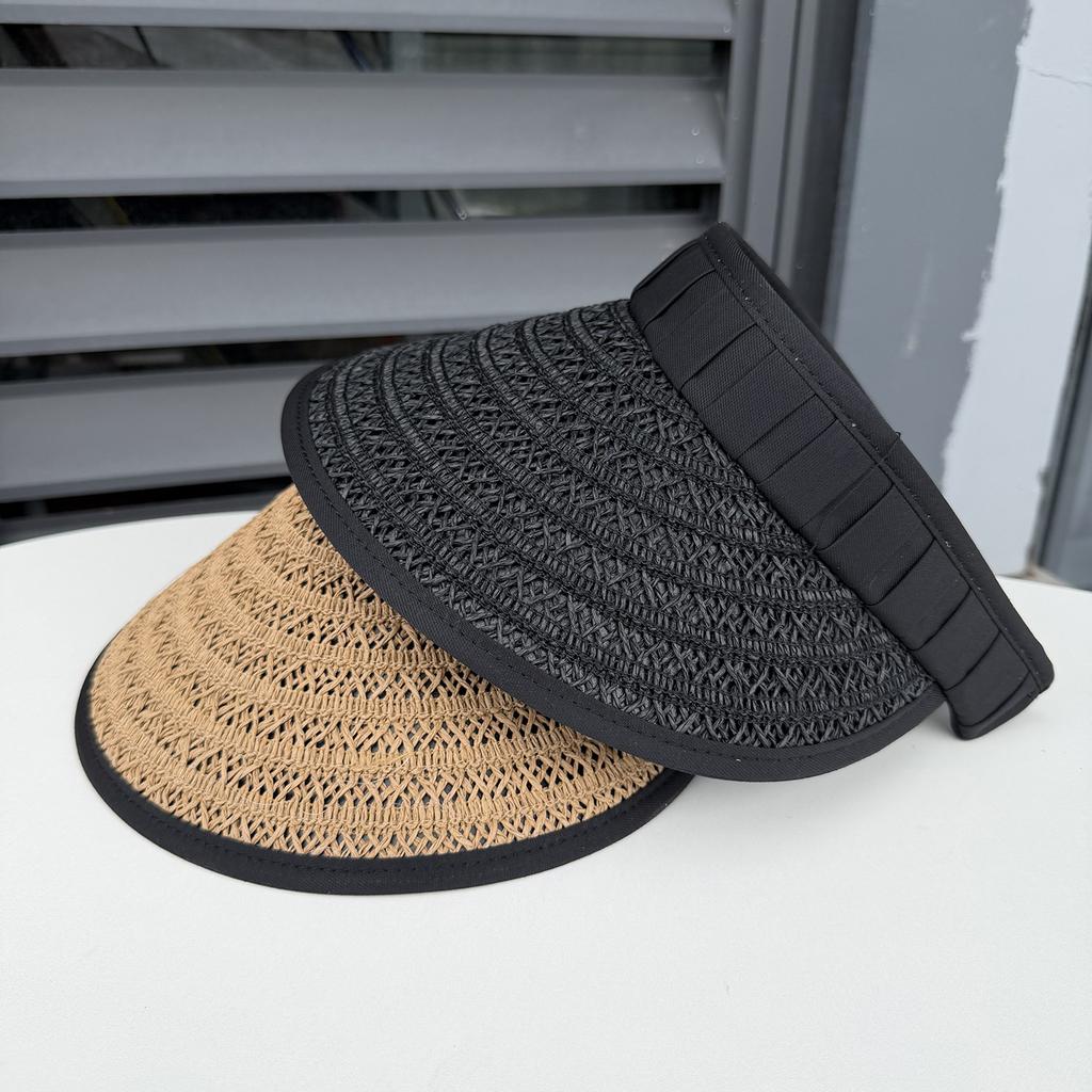 New sun protection hat straw big brim empty top hat summer outdoor cycling hat women's UV protection sun hat