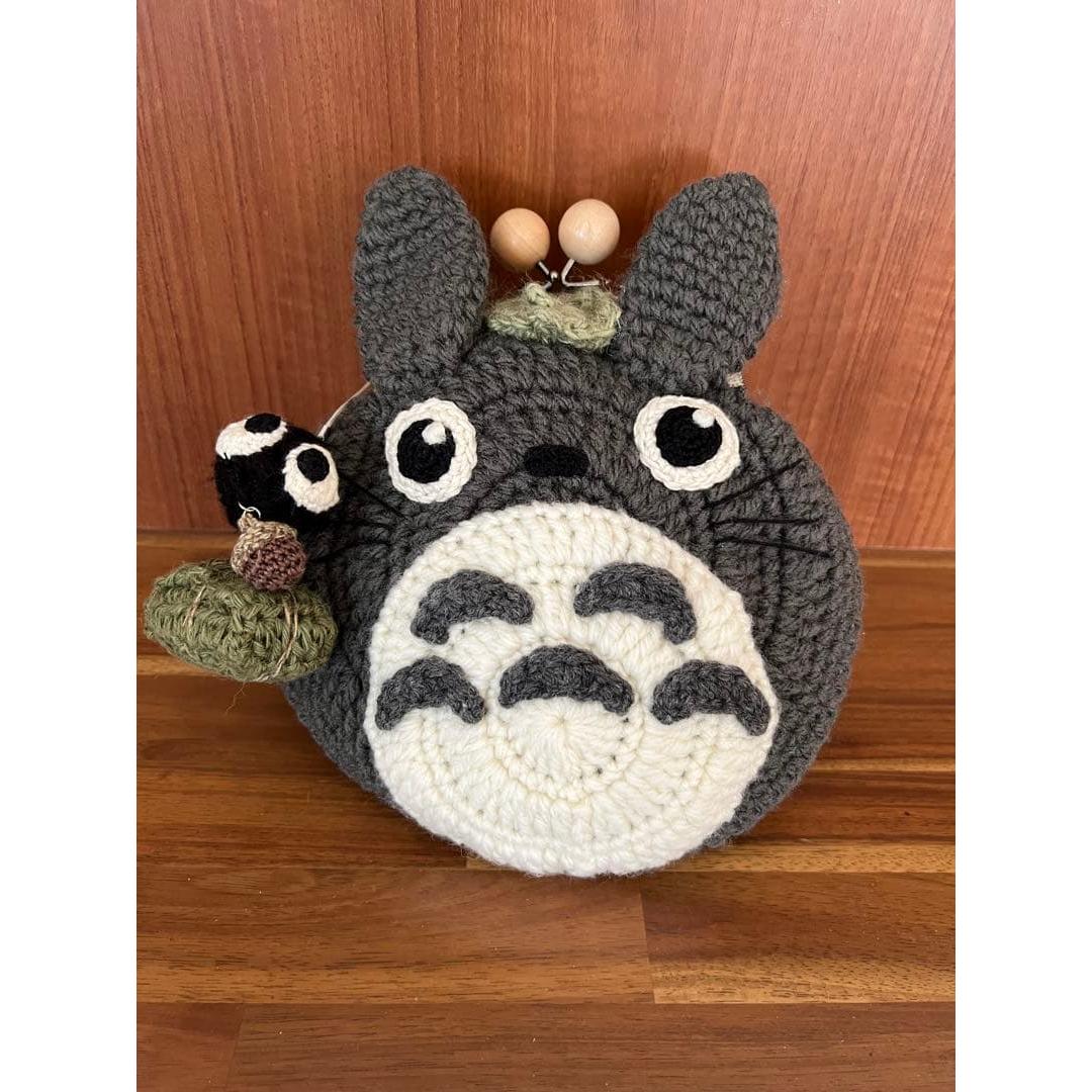Totoro stuffed animal woven pouch