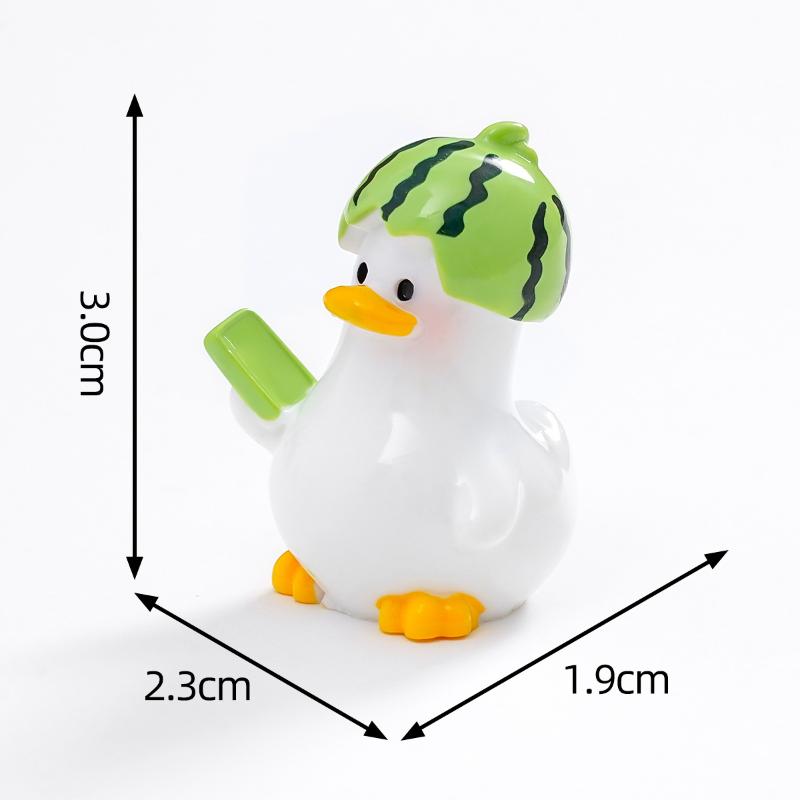 5Pcs Resin Miniatures Slacking Duck Figurines Cute Mini Duck Ornaments For Micro Landscape Decor Diy Craft Accessories