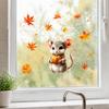 Removable Window Stickers for Kids 2Pcs Fall Cartoon Static Clings, Cute Bunny & Mouse Stickers, No‑Glue Festive Autumn Home Accessories PVC