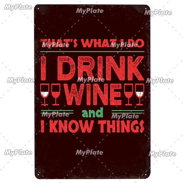 WINE Metal Sign Vintage Plaque Tin Sign Plate Wall Decor For Bar Club Man Cave Wine Kiln Art Painting Alcohol Poster