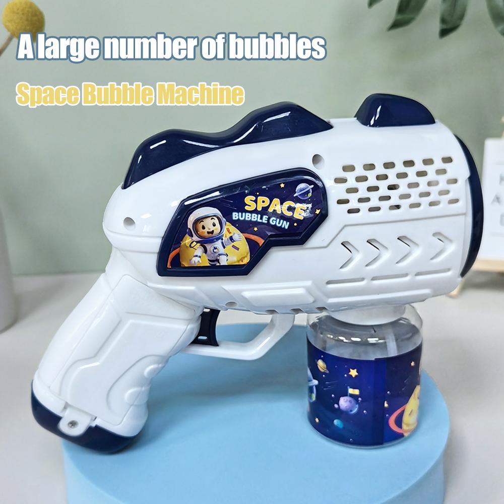 Space Astronauts Fully Automatic Bubble Gun Rocket Bubbles Machine Automatic Blower With Bubble Liquid Toy For Kids Bubble Gift