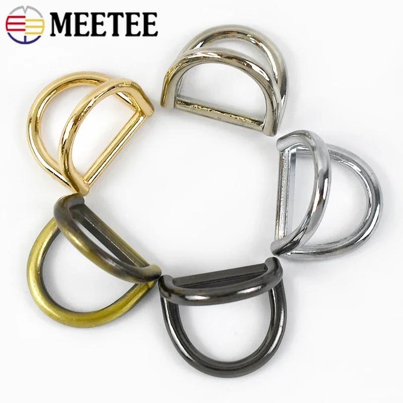 Meetee 5/10/20Pcs 19mm Metal D Ring Buckles Bag Side Clip for Strap Chain Connector Clasp Leather Crafts Hardware Accessories