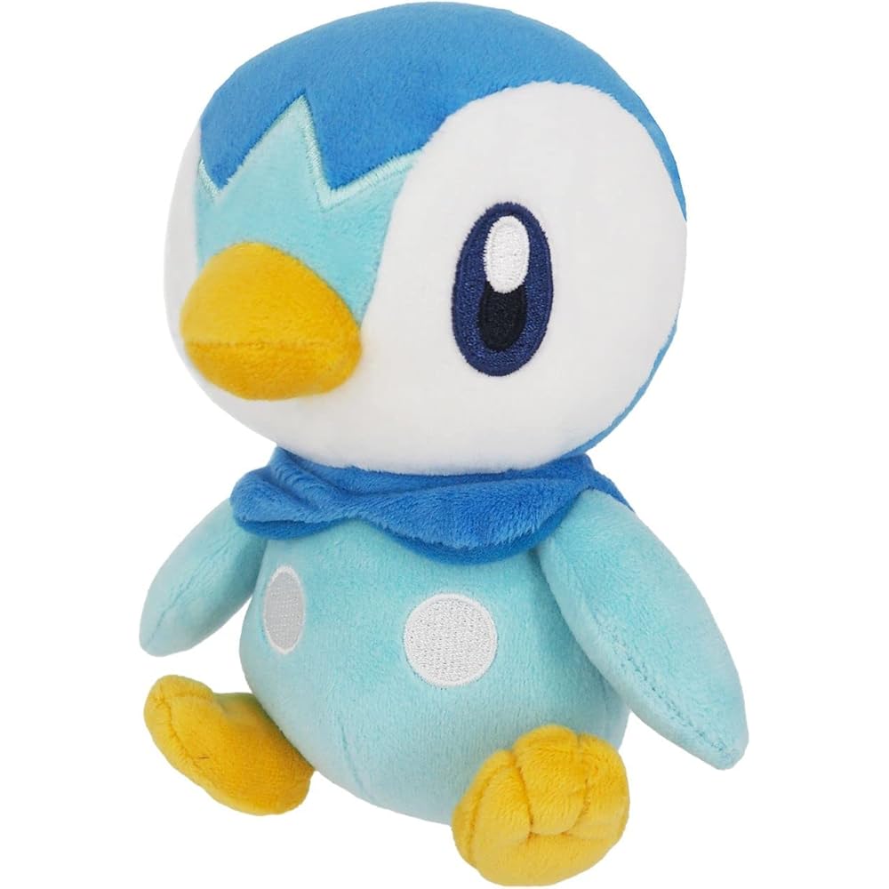 

San-Ei Pocket Monsters All Star Collection Piplup Plush Toy 10cm x 12cm x 15.5cm Pokmon Soft Toy