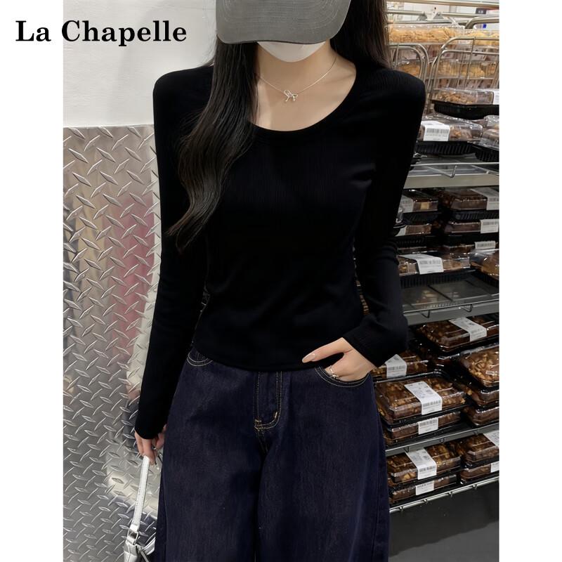 La Chapelle Women s Slim Fit Round Neck Long Sleeve Top S