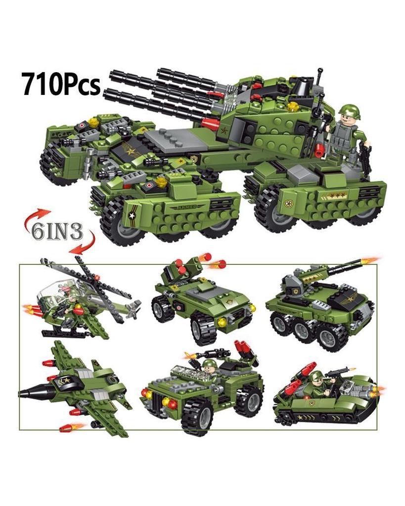 Domibro Military Building Blocks WW2 Tank Army Cihly Hračky pro kluky narozeninový dárek