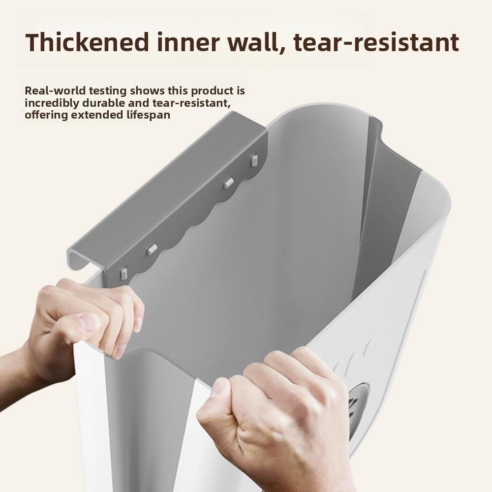 Hands-Free Wall-Mounted Trash Bin Space Saving Foldable Storage Bin No-Bending Trash Can  Bathroom