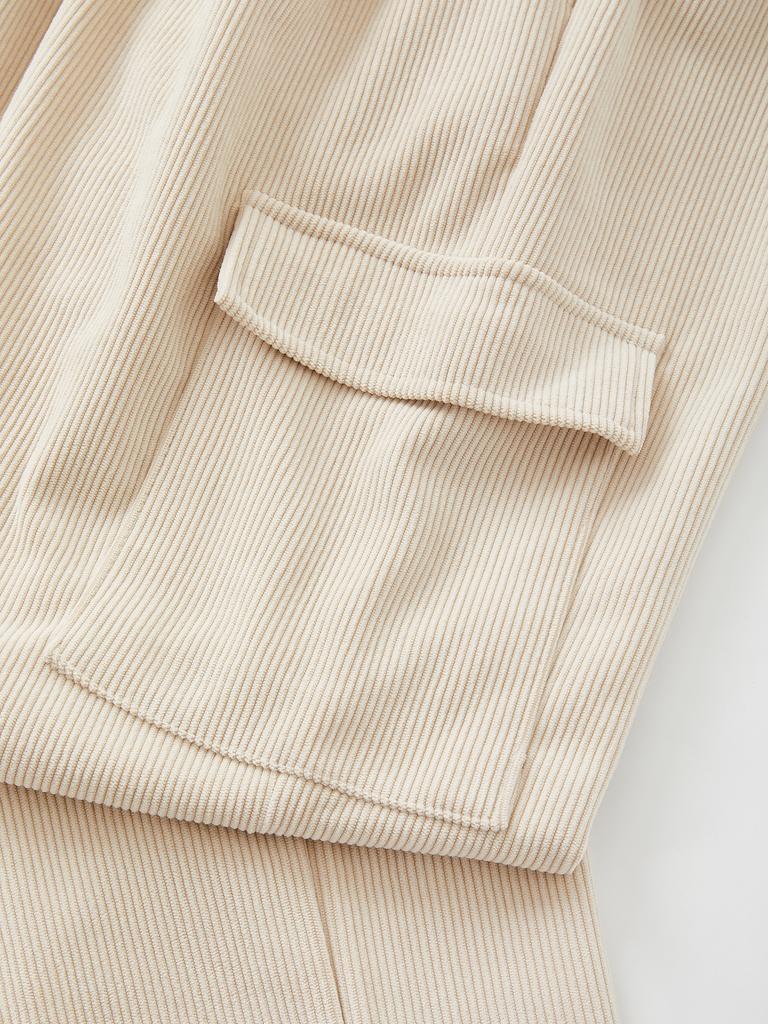 IKALOOK Corduroy Bonded Brushed Cargo Pants Cpt189