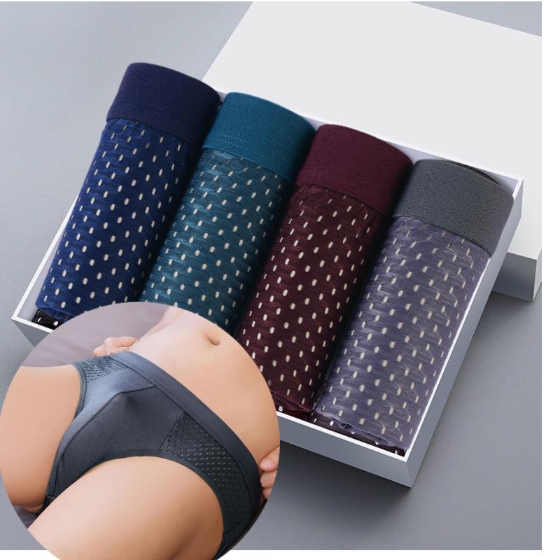 4 PZ Slip a Triangolo Asciugatura Rapida Slip a Triangolo da Uomo Estate Biancheria Intima in Seta di Ghiaccio