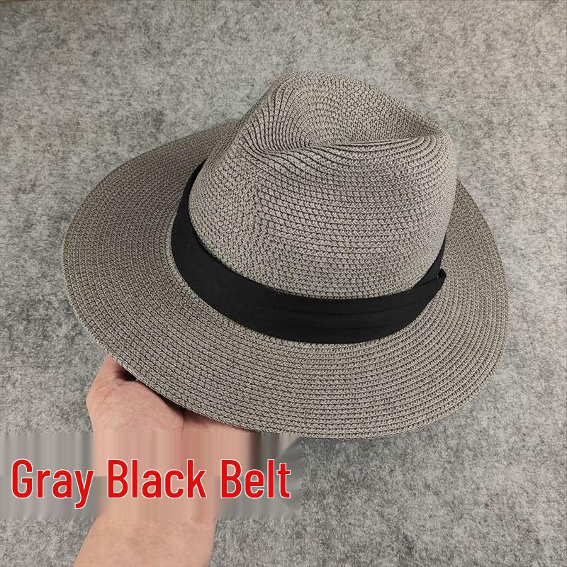 Trendy Plus Size Men's Panama Straw Hat for Sun Protection on Beach & Summer Travel