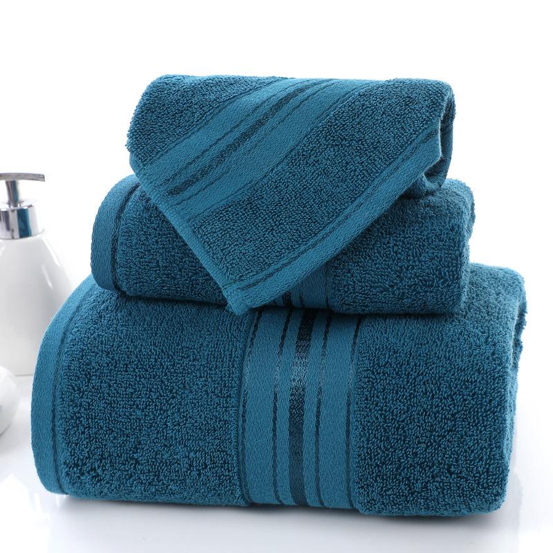 Bright satin cotton towel, bath towel, square towel three-piece set, enlarged, thickened, soft and breathable 34*74 120g towel