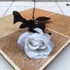 Deeply Affectionate Red Artificial Rose Black Flower, Single Stem Decorative Arrangement for Living Room or Halloween