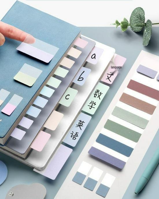 Writable Index Tabs for Student Notebooks - Sticky Note Strips for Classification & Marking
