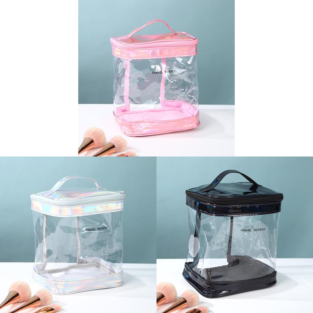 Moderne minimalistische durchsichtige PVC-Kosmetiktasche mit großem Fassungsvermögen für Reisen und Aufbewahrung