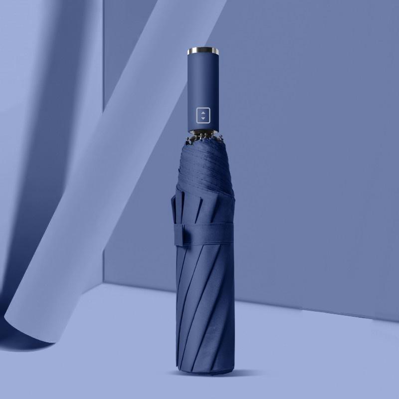 Large Size Foldable Strong Windproof Travel Umbrella, 10-Bone 3-Folding Rain Storm Umbrella for Men & Women, Ideal for Family