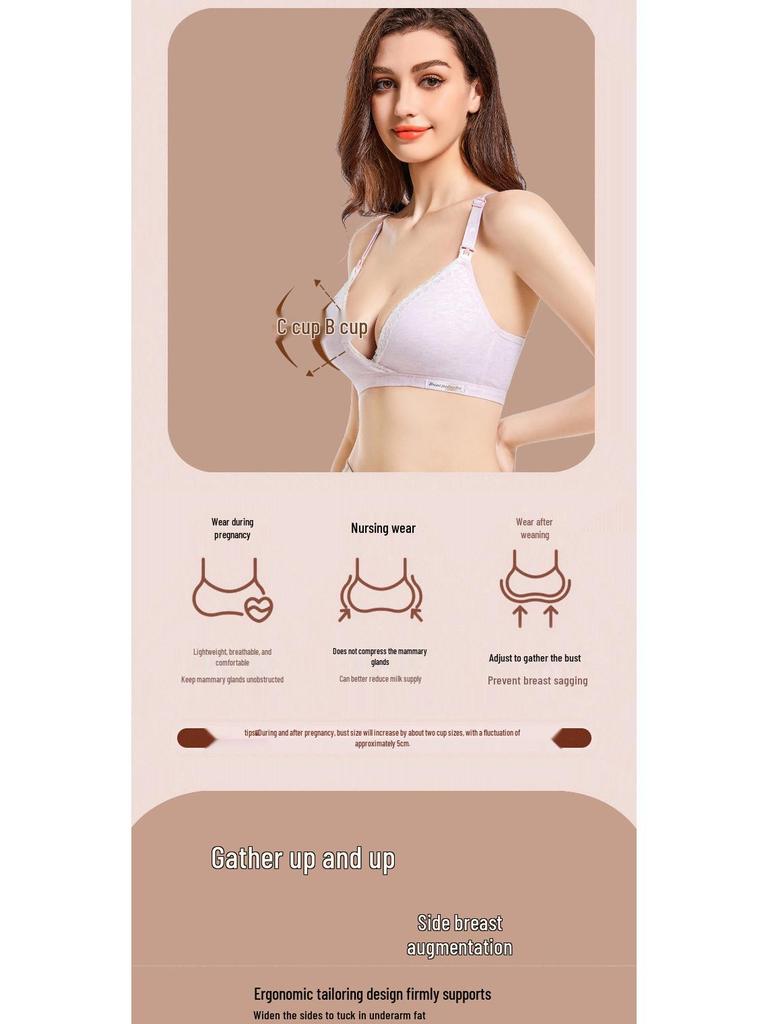 Wire-Free Double-Open Maternity Nursing Bra - Anti-Sagging, Supportive, Easy Feeding Access