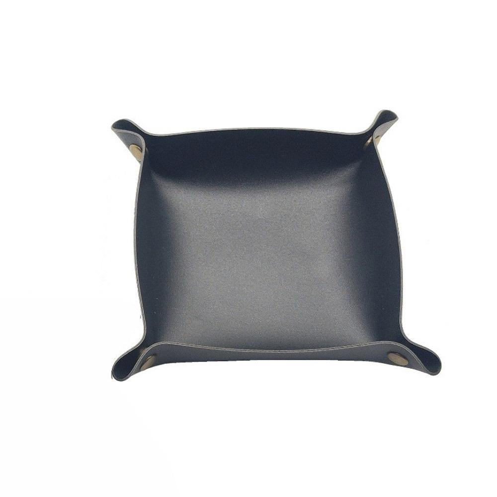 Large Capacity Leather Tray Foldable Storage Tray for Jewelry Phone Key Wallet Coin