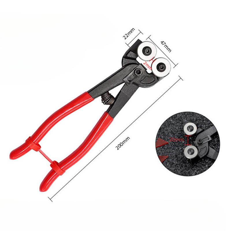 Glass Tile Nippers 8" Heavy Duty Wheeled Glass Mosaic Nipper with Soft Rubber Handle for Stained Glass