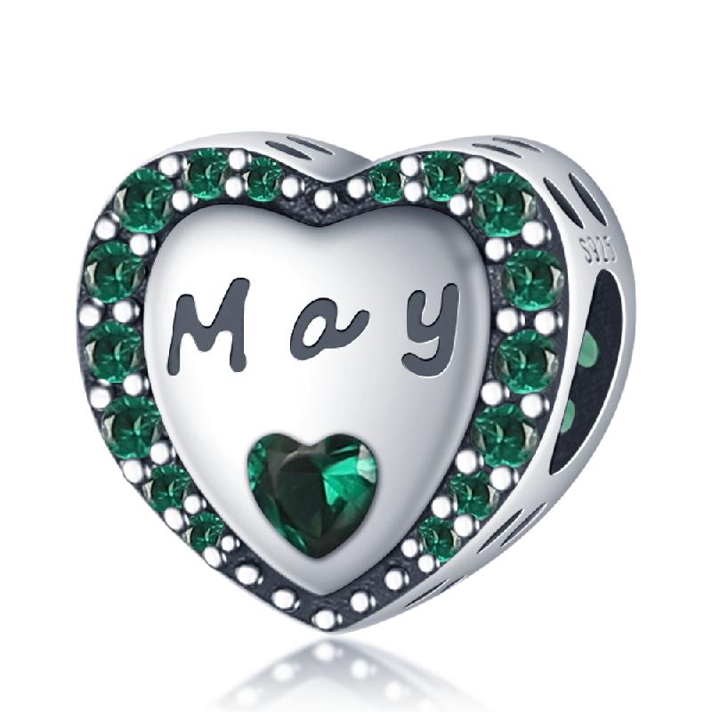 New In Silver Color Love Zircon Heart Series Beads Fit  Bracelet DIY Charm Pendant Woman Jewelry Hot Sale