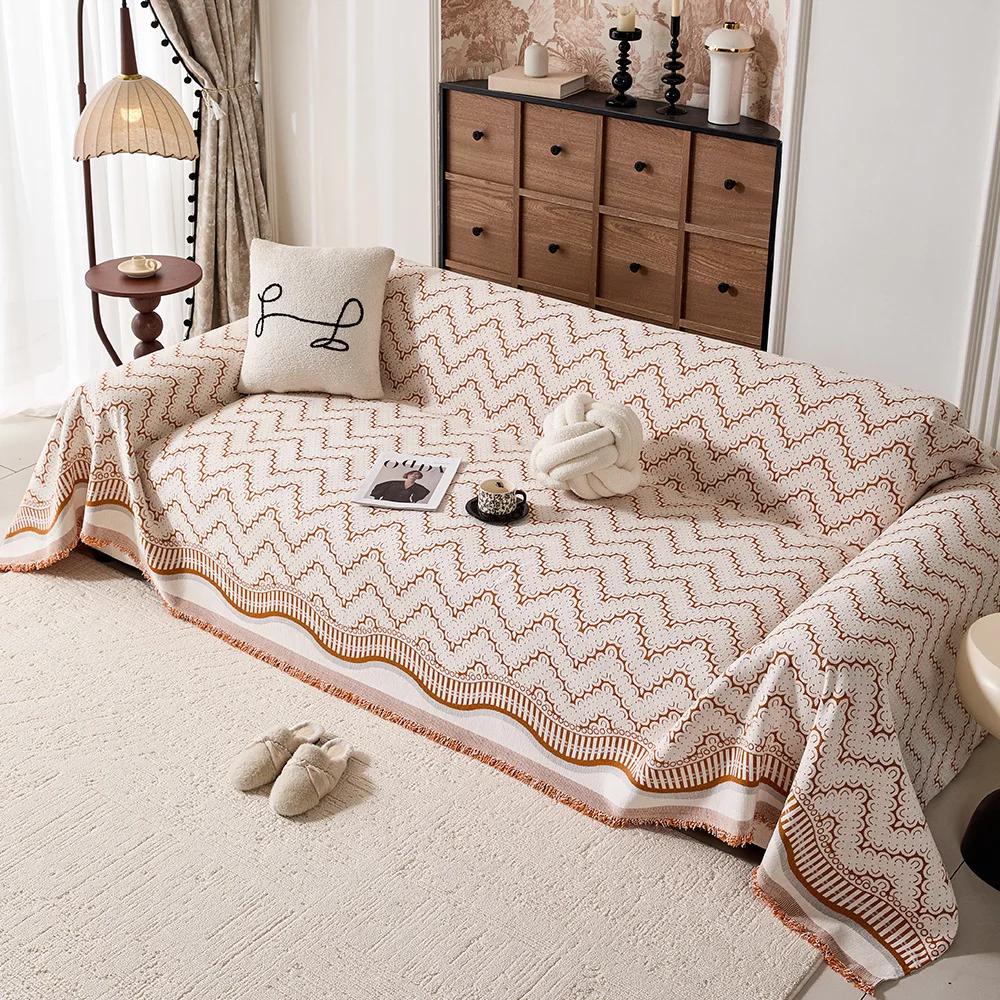 

2025 Новое шениловое полотенце для дивана Четыре сезона Универсальное Современное Простое Нескользящая Подушка Универсальный Тканевый Чехол для Дивана 180X130CM