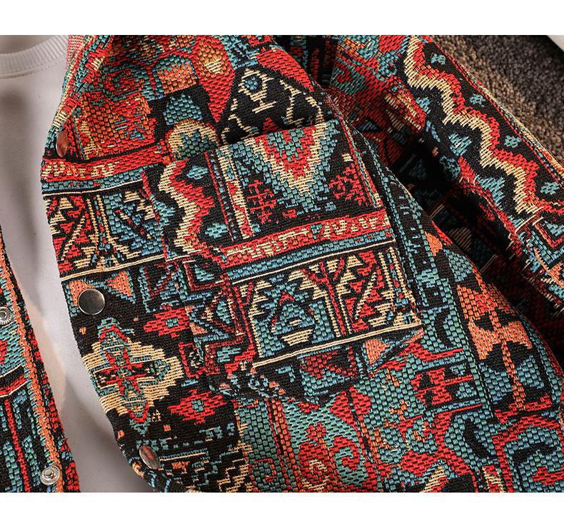 Men's Yarn-Dyed Jacquard Casual Swallowtail Jacket