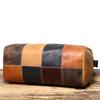 Retro Color Matching Leather Storage Bag Cowhide Business Trip Duffel Bag Large Capacity Shoulder Messenger Travel Bag