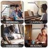 LED Desk Lamp Long Arm Foldable Clamp Adjustable Eye Caring Light with 3 Color Modes Dimmable for Reading Study and Office Work