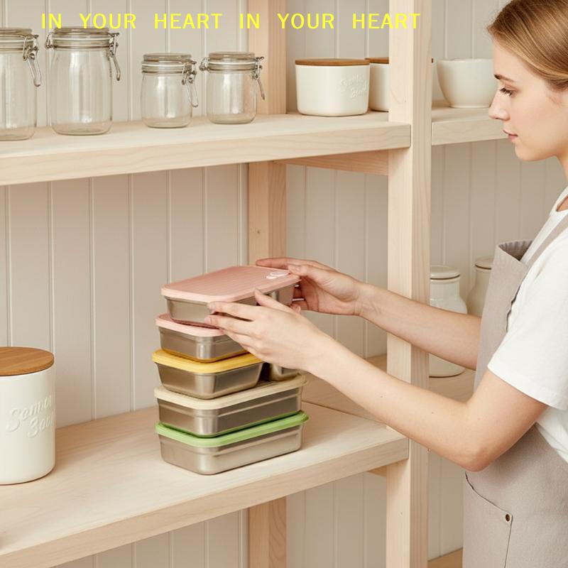 Reusable Stainless Steel Lunch Box with Leak Proof Lid Sealed Bento Box for Fruit Salad Work Office