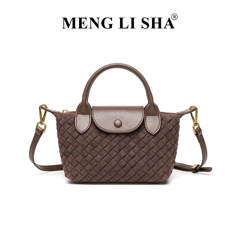 

Autumn and winter new matte suede hand-woven Longxiang bag women s fashion shoulder crossbody dumpling bag commuter handbag