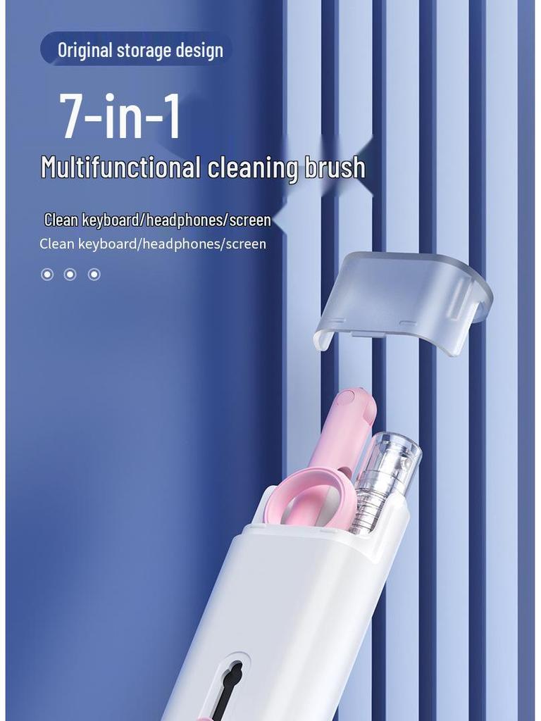 Multifunctional Cleaning Kit: Keyboard Brush, Screen Cleaner, Bluetooth Earphone Pen.