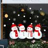 Christmas-themed Static Window Stickers Featuring A Snowman Combined with Snowflake Balls Christmas Stickers