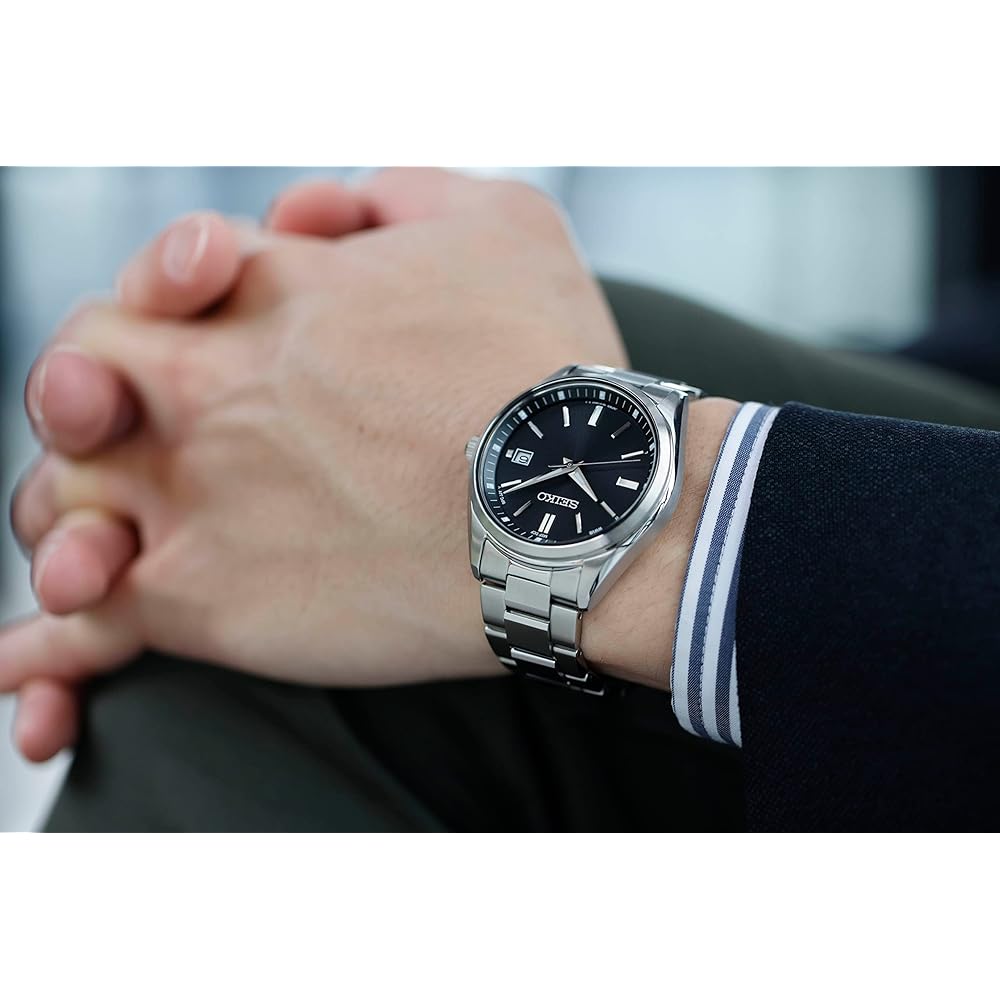 Seiko Selection SBTM323 Men's Solar Radio-Controlled Watch Black Dial Date Calendar 10 Bar Water Resistant Stainless Steel