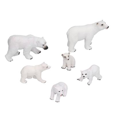 Lifelike White Bear Model Educational Ocean Animal Figures Model White Bear Decoration6pcs
