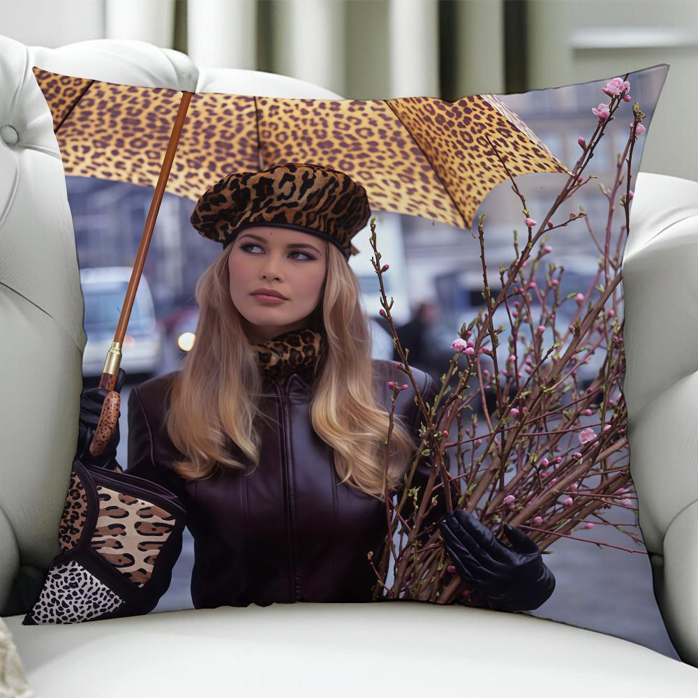 

Model CClaudia Schiffer cushion cover Birthday Anniversary Gifts Double Sided Printed Zipper Cushion Cover Soft Skin Bedding 30x30cm