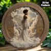 Vintage Metal Wall Art Angel Round 8x8 Inch Halloween Christmas Gift