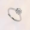 925 Sterling Silver Simple Style Simulated Diamond Ring for Women Cross Border Minimalist Fashion Index Finger Engagement Ring