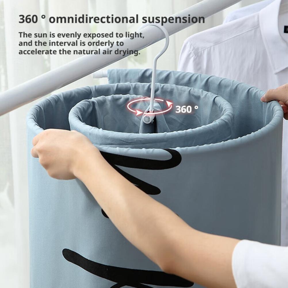 Spirals Drying Rack Round Rotating Space Saving Stainless Steel Bed Sheet Hanger Multi-functional Household Dorm Balcony Drying