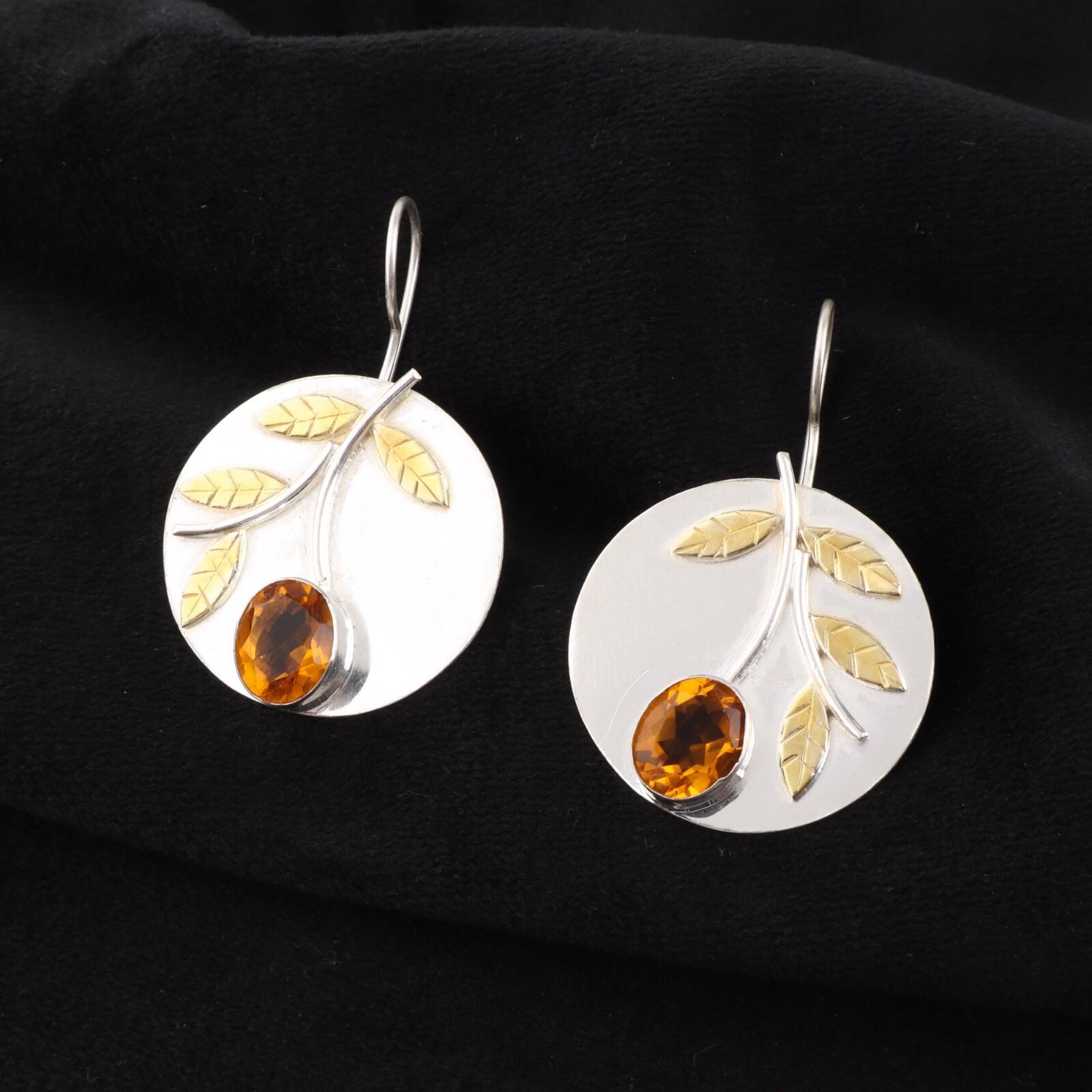 

Natural Citrine Gemstone 925 Sterling Silver Jewelry Handmade Earrings 1.73 EE-176-1