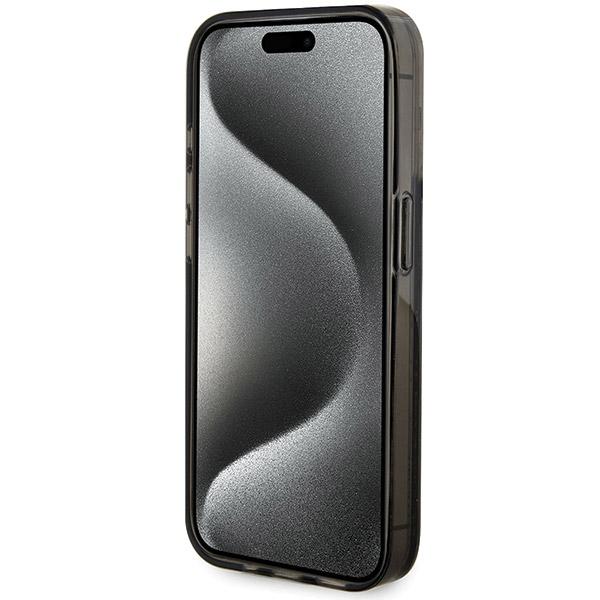 Guess Guhcp15Llfcsegk Iphone 15 Pro 6.1 Czarny/Black Hardcase Liquid Glitter Gold Stripes