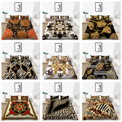 Set de lenjerie de pat 3D Luxury Series Husă de pat cu imprimeu de lux Husă de pernă 2or3 Moale și confortabilă, cu fermoar, pentru decorarea casei