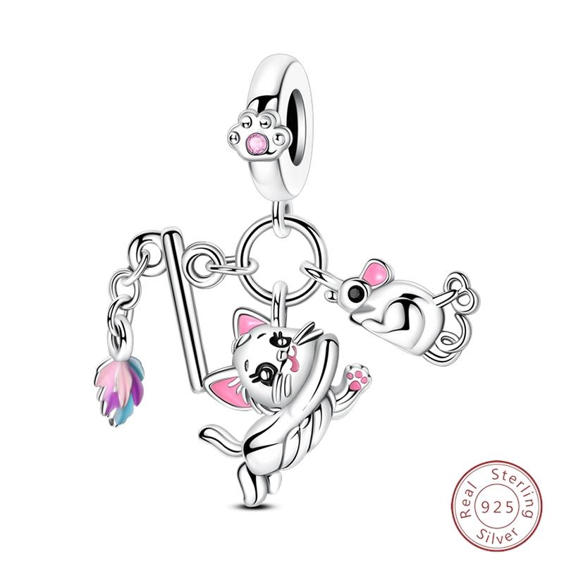 Sweety Copper Cake Poodle Crown Flowers Lover Luminous Charms Beads Fit 3Mm Bracelets Diy Fine Jewelry Making