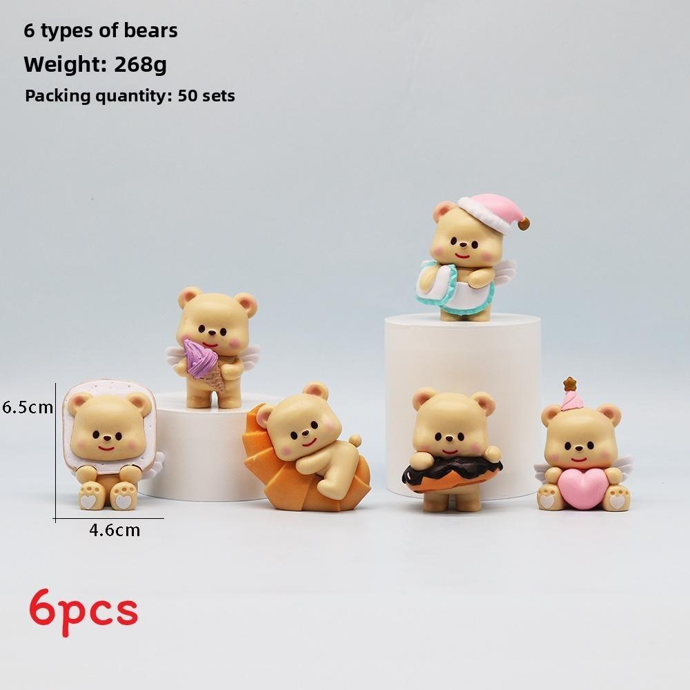 Pvc Butter Bear Playful Figurine Sets With Dessert Theme For Enthusiasts Fans