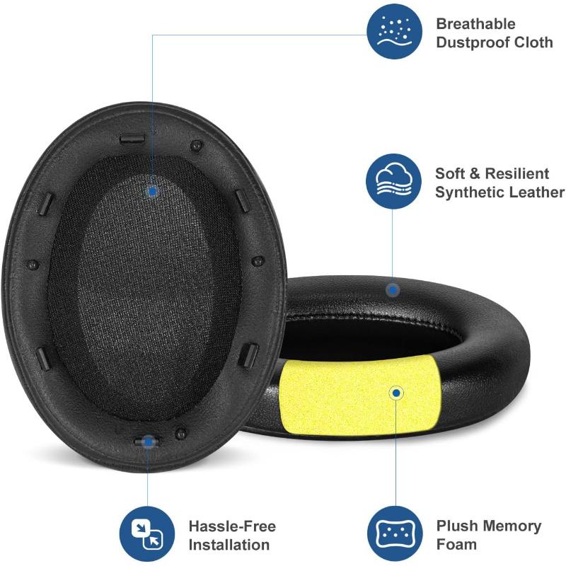 Replacement Earpads & Headband Cushion Covers, Protein Leather Memory Foam Ear Pads Earmuff for Sony WH‑1000XM4 Headphones