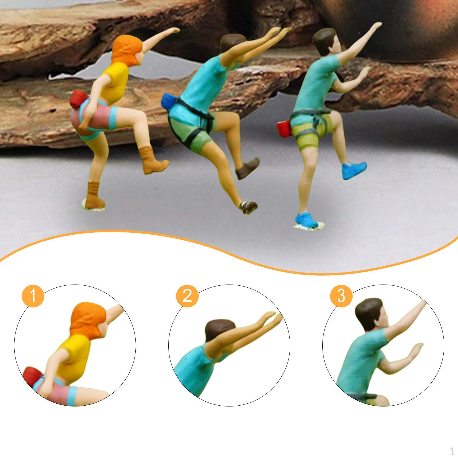 

3 Pieces 1:87 Scale Miniature Figures Scene Figurines Rock Climbing