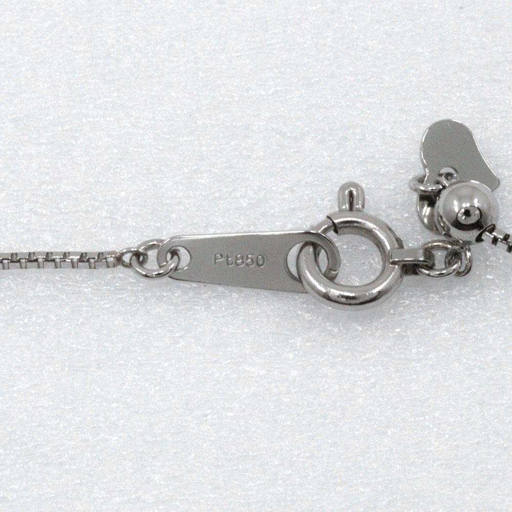 Flour Necklace Pt850Platinum/Pt900Platinum/diamond Flour 4.8g Women Used