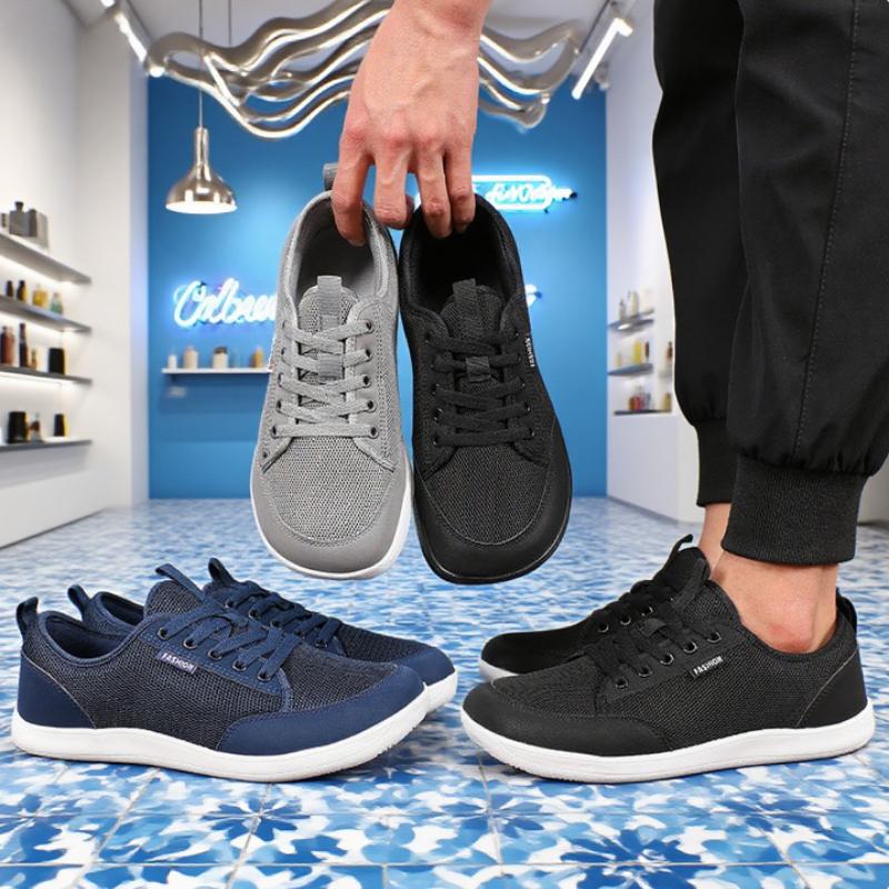 Men Wide Barefoot Shoes Unisex Trail Running Breathable Non-Slip Minimalist Walking Shoes Trendy Mesh Casual Wide Toe Sneakers