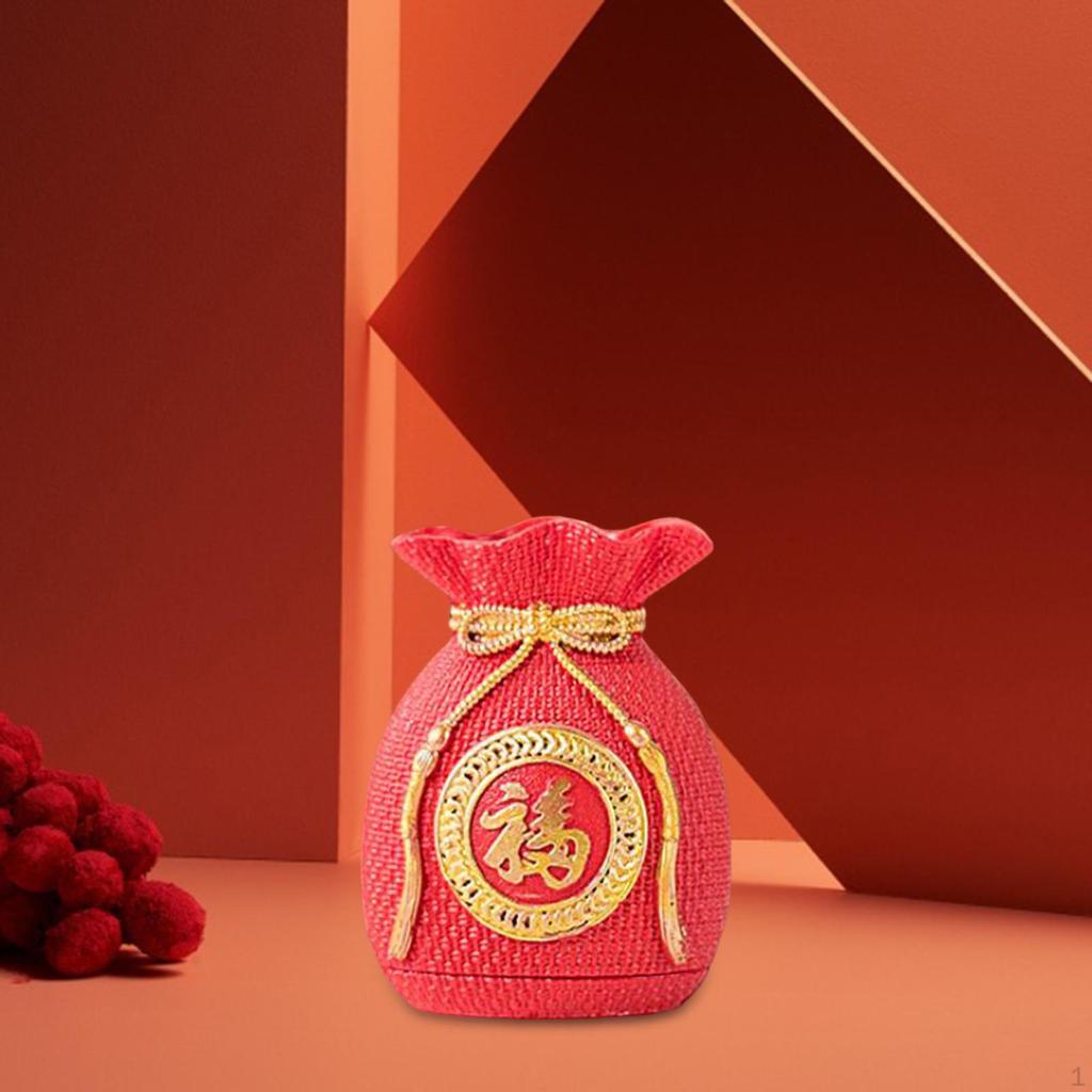 Bag Shaped Flower Vase Decorative Sculpture for Living Room Centerpiece